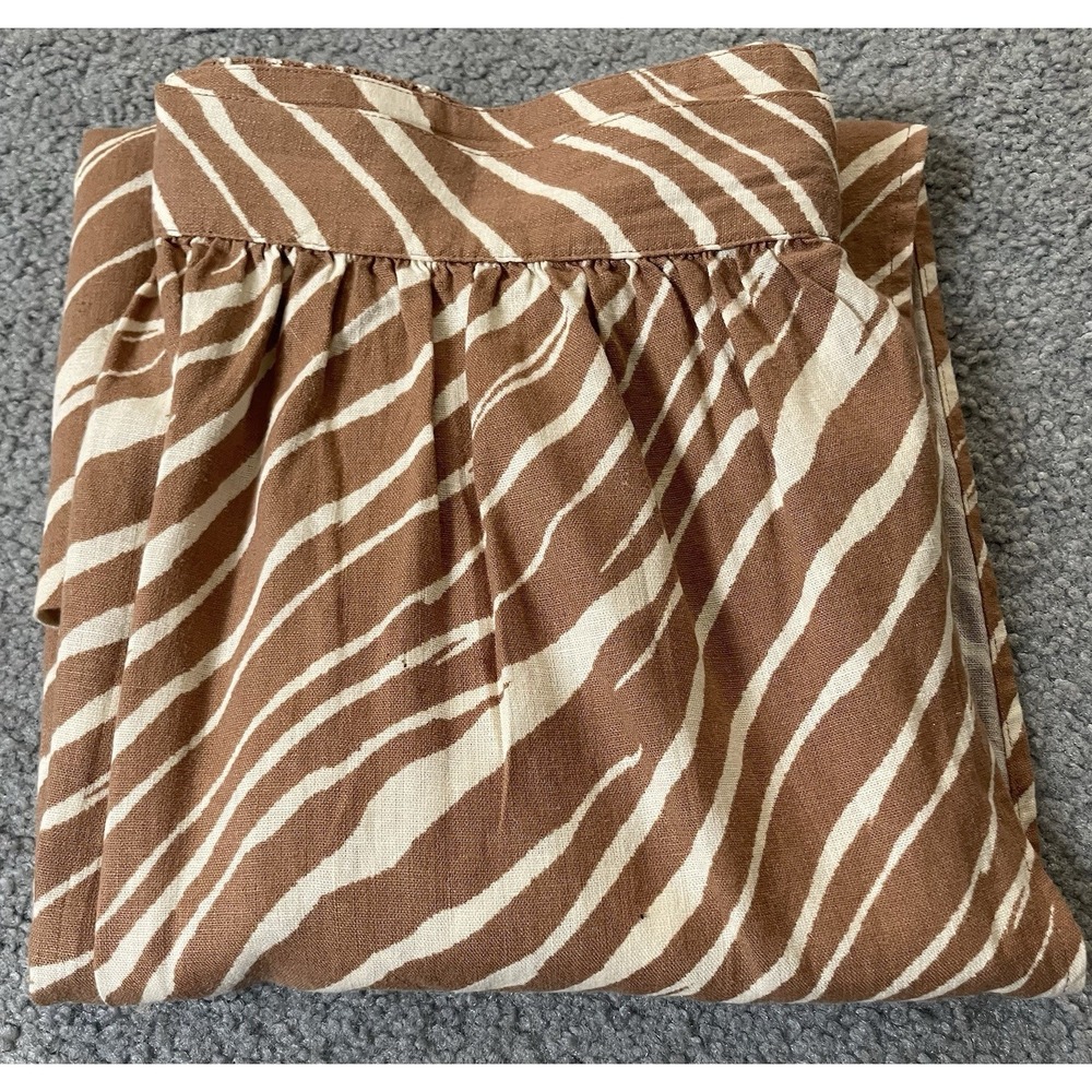 Faux Wrap Zebra Print Midi Skirt Sz S/M Beige Cream Side Tie Party Classic READ - Picture 11 of 11
